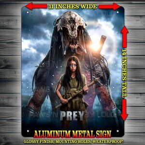 Prey 2022 Feral Predator and Naru Metal Sign Wall Art 11x14"